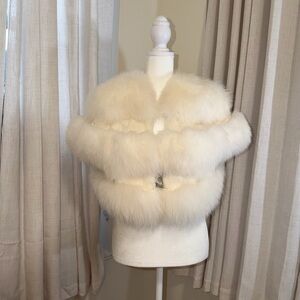 White/Cream Fox Fur Overcoat